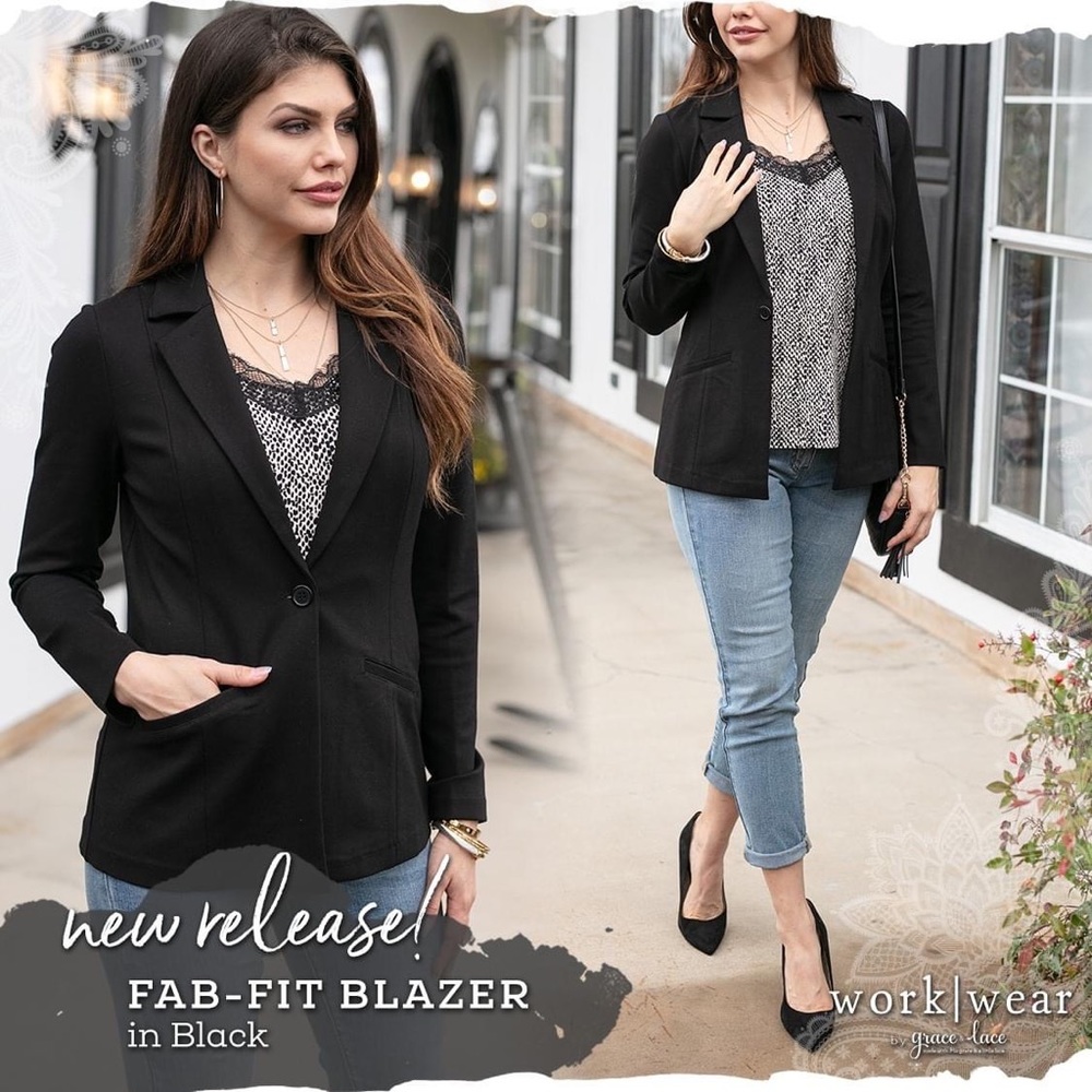 Grace & Lace Fab Fit Worker Babe Blazer
